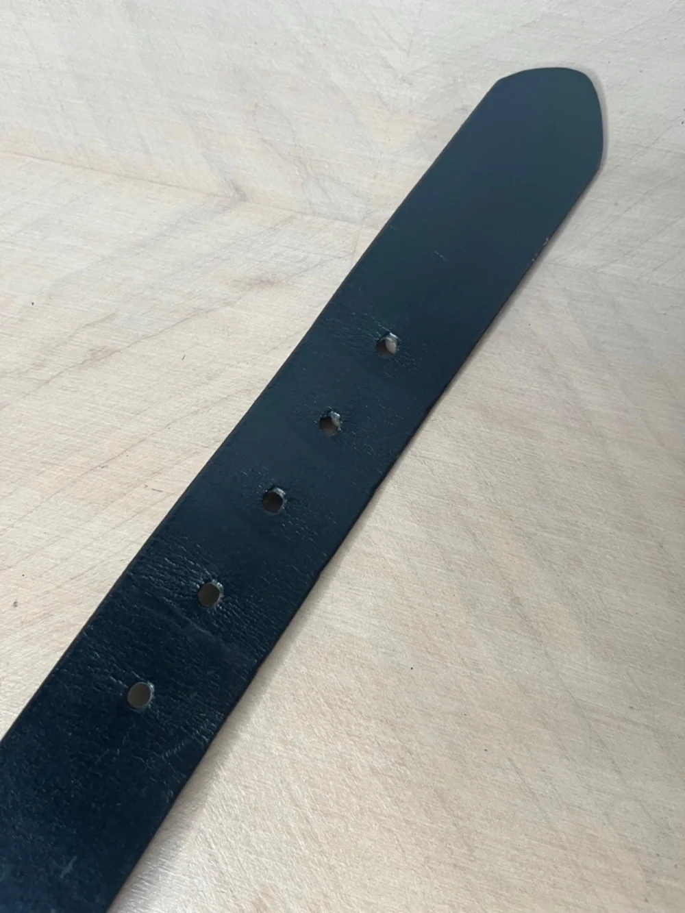 Wide Black Leather Men's Belt - Unbranded Size 36